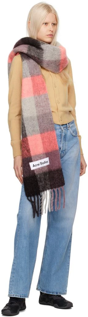 Acne Studios Pink Mohair Checked Scarf 3