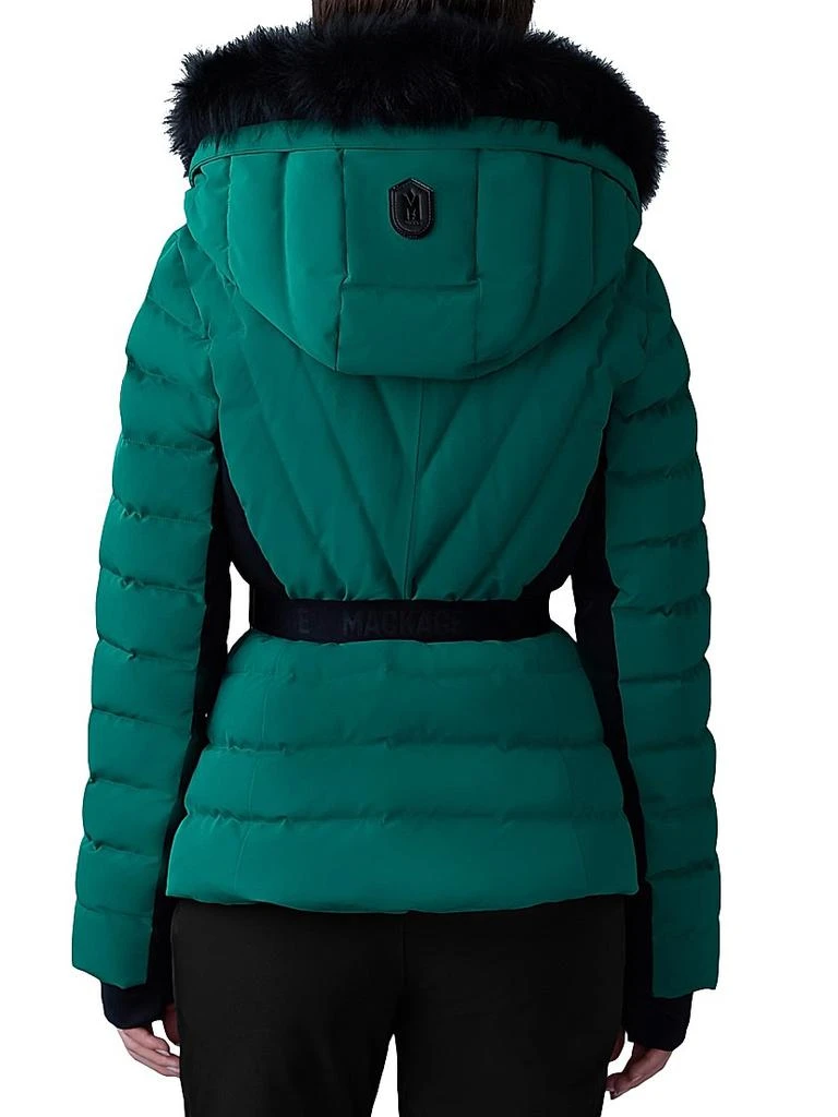 Mackage Elita Belted Down Ski Jacket With Shearling Hood 5