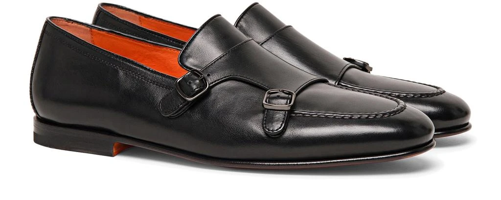 Santoni Leather double-buckle loafers 2