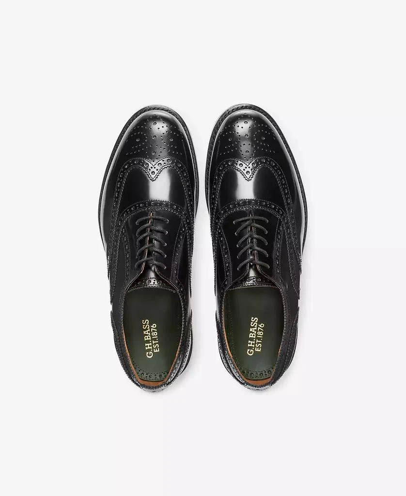GH Bass G.H.BASS Men's Monogram Double Brogue Wingtip Derby Dress Shoes 8