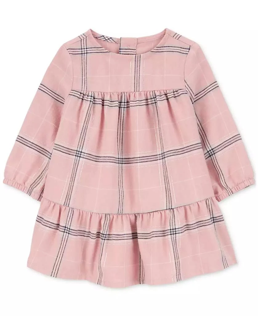 Carter's Baby Girls Plaid Dress & Faux-Sherpa Vest, 2 Piece Set 2