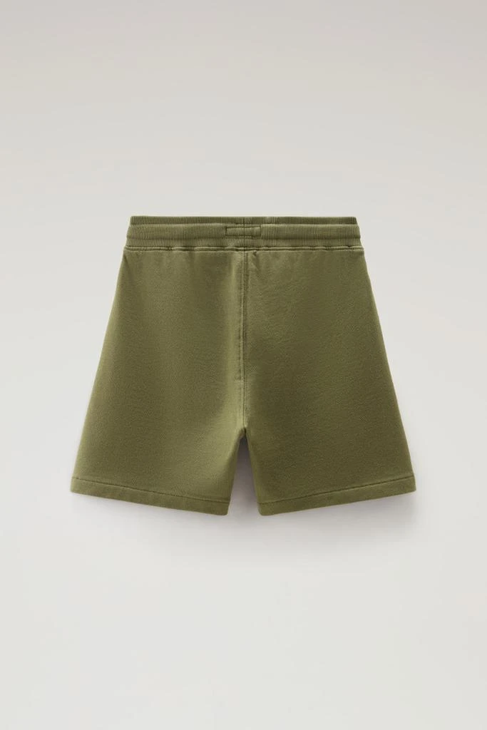 Woolrich Boys' Pure Cotton Fleece Shorts with Drawstring - Boys - Green 2