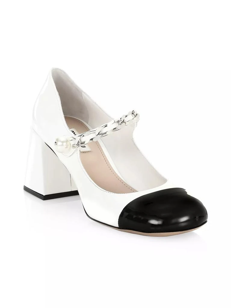 Miu Miu Patent Leather Square-Toe Mary Jane Pumps 2