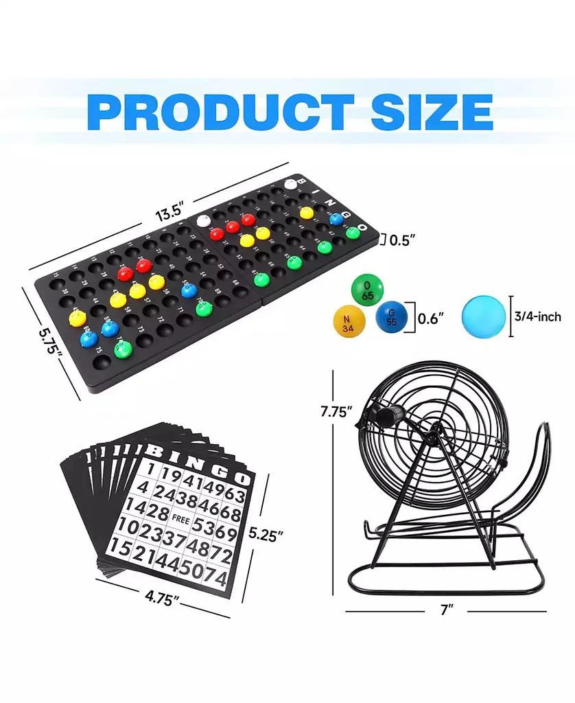 GSE Games 
Sports Expert Deluxe Bingo Game Set with Bingo Cage and Master Board, 75 Bingo Balls, 150 Chips, 18 Bingo Cards 2