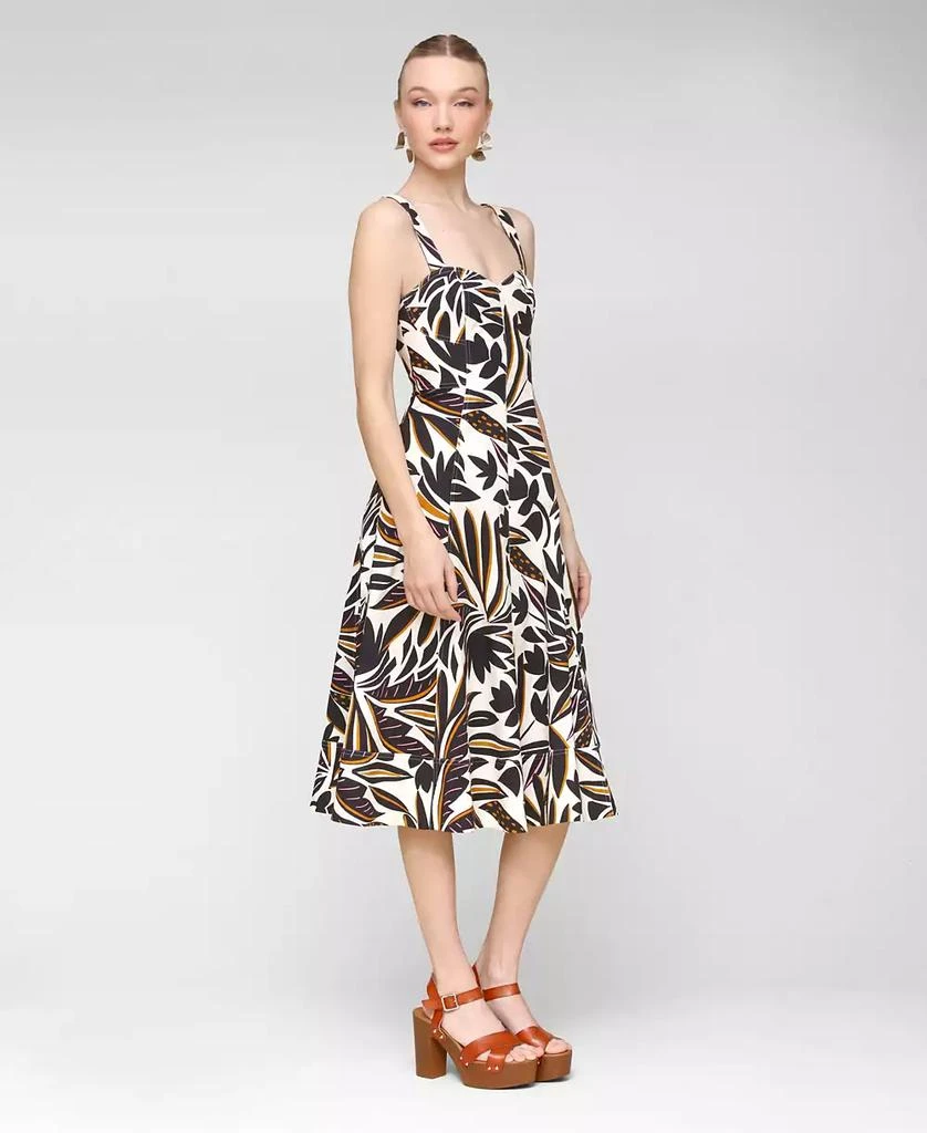 Avec Les Filles Women
s Fit 
Flare Floral-Print Midi Dress 4