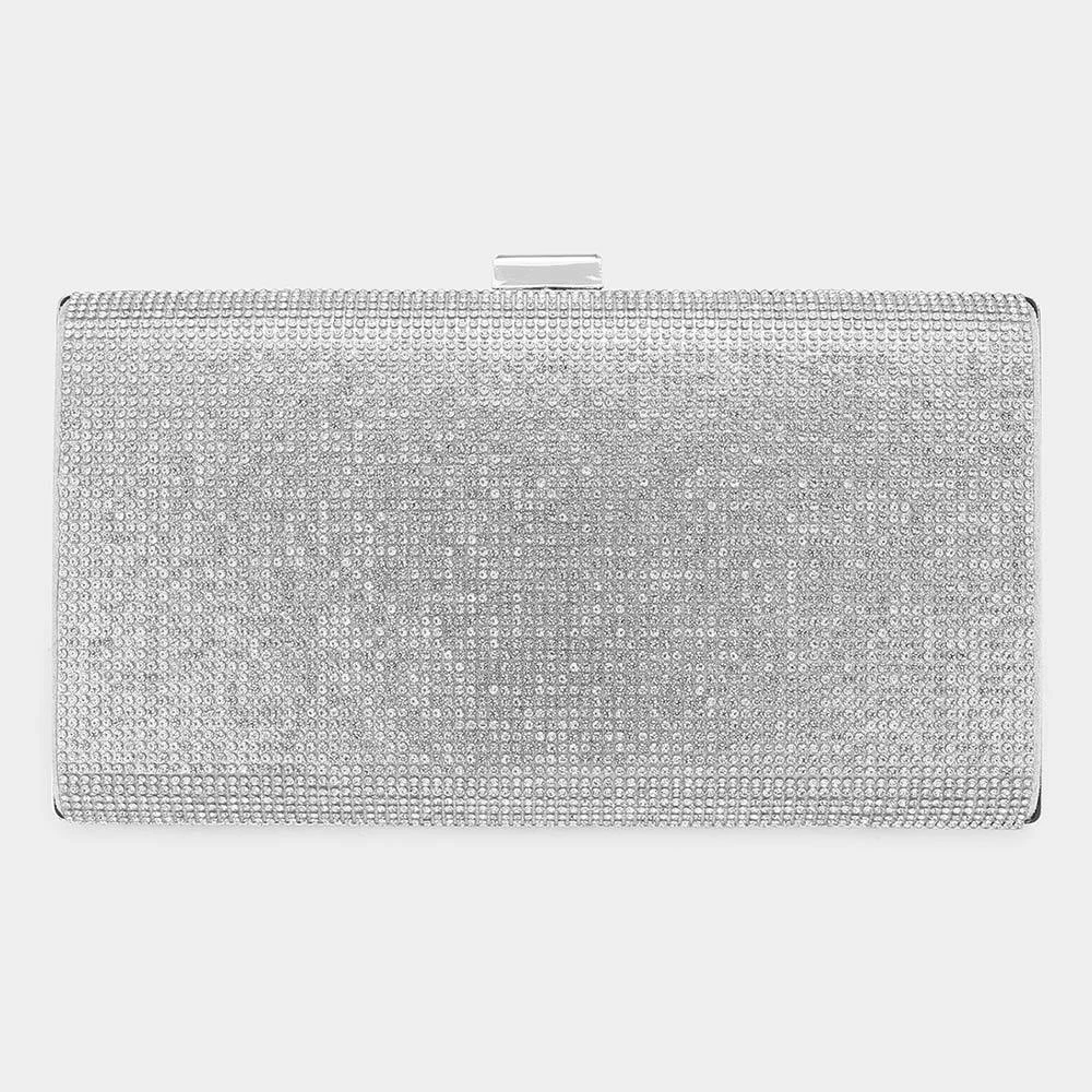 FASHNZFAB Bling Rectangle Evening Clutch / Crossbody Bag