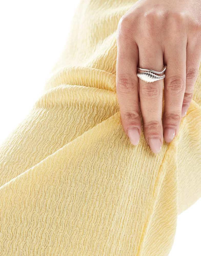 VERO MODA Vero Moda textured maxi skirt co-ord in pale banana 3