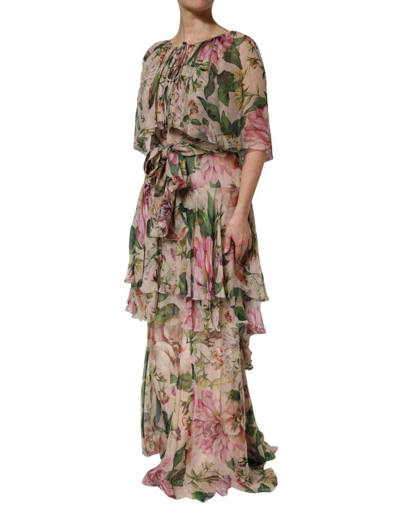 Dolce 
Gabbana pink Floral Print Tie Long Maxi Women
s Dress (Pre-Owned) 2