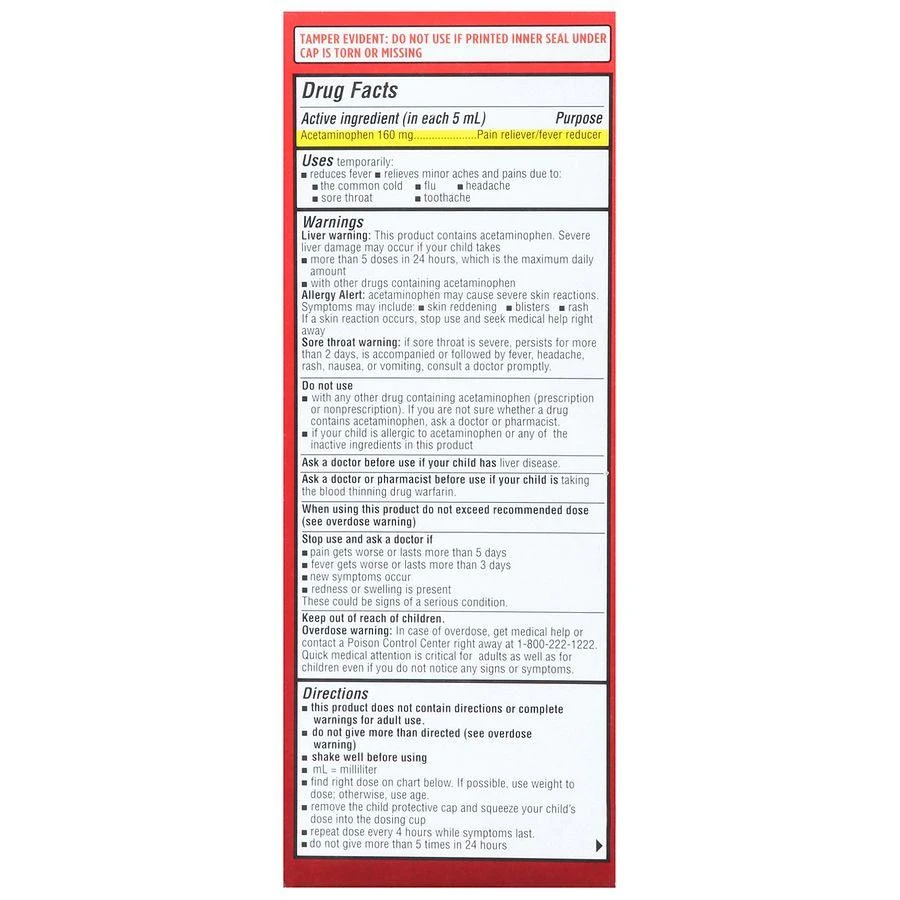 Walgreens Children's Dye-Free Pain & Fever Natural Cherry 3
