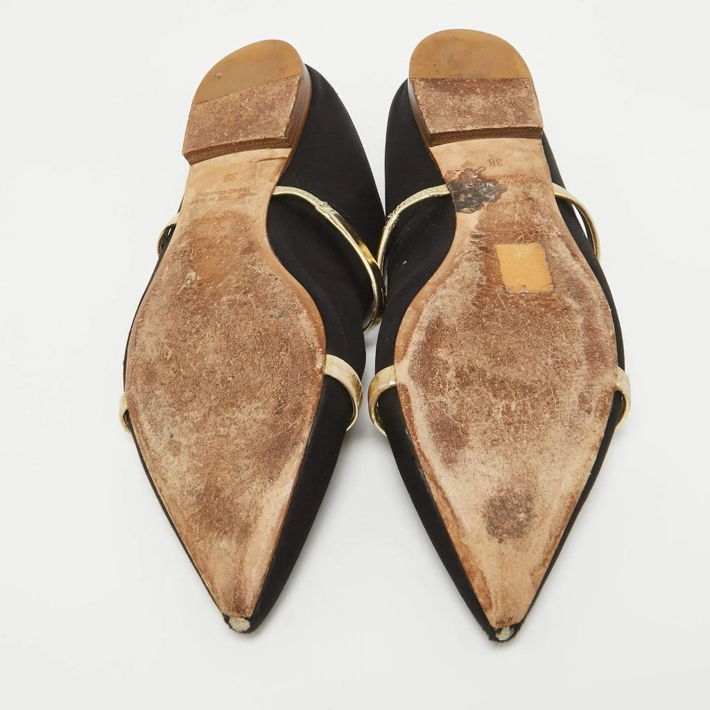 Malone Souliers Malone Souliers Black/Gold Satin and Leather Maureen Flat Mules Size 38 6