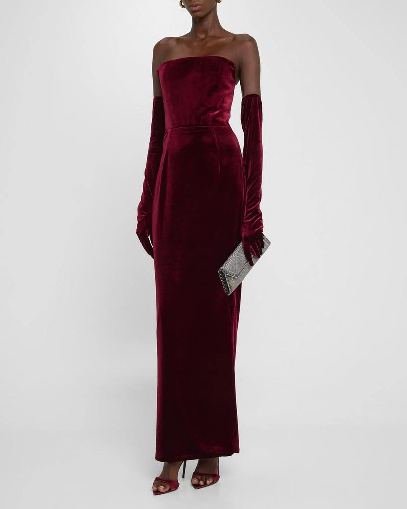 Florentina Strapless Velvet Gown with Gloves  On Sale Now with Up to 64%  Off | Discover Exclusive Deals & Savings at BeyondStyle  Authentic BRONX  AND BANCO gowns|women|dresses|women's clothing|Women with Limited-Time