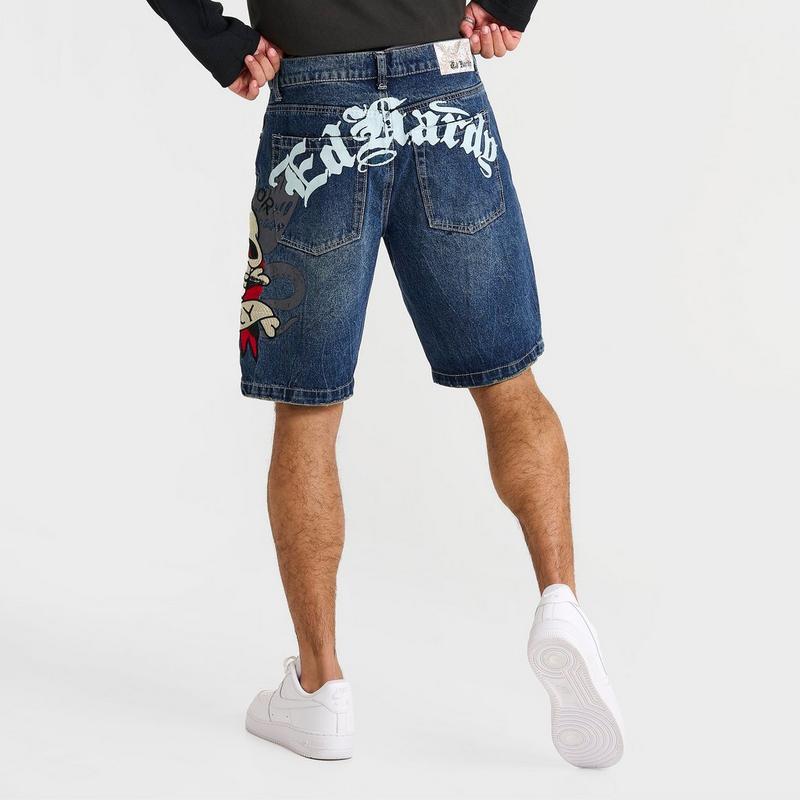 Men's Ed Hardy Death or Glory Denim Shorts – On Sale Now