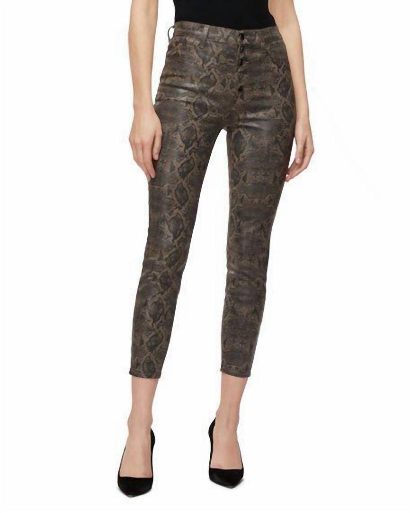 J Brand J Brand - Lillie High Rise Snake Print Skinny Coated Crop Jeans