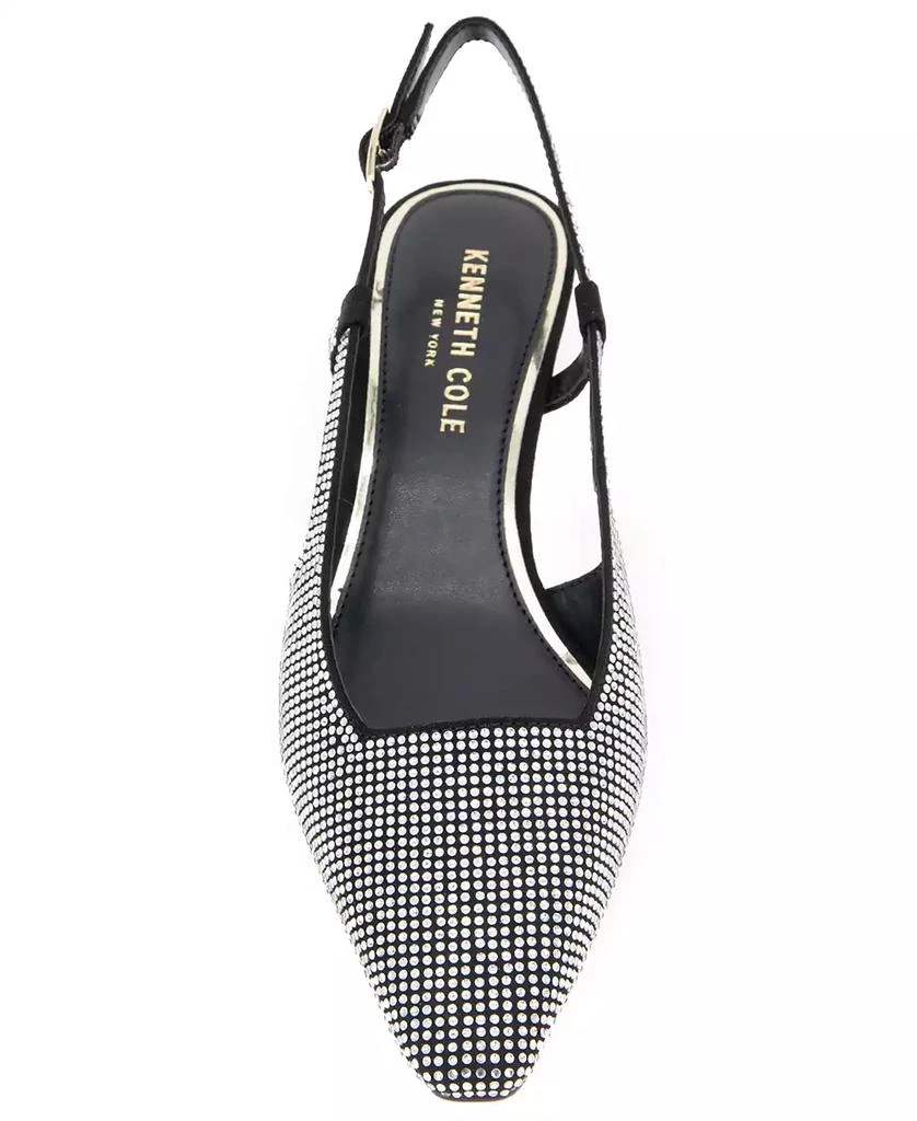 Kenneth Cole Women's Martha Crystals Kitten Heel Sling Back Pumps 11
