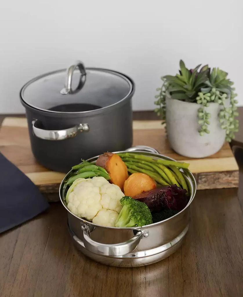 Sedona Kitchen Hard Anodized Aluminum 4-Qt. Multi Cooker with Glass Lid & Steam Tray 8