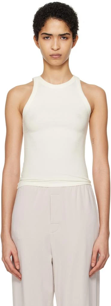 SKIMS Off-White Cotton Jersey Crew Neck Tank Top 1