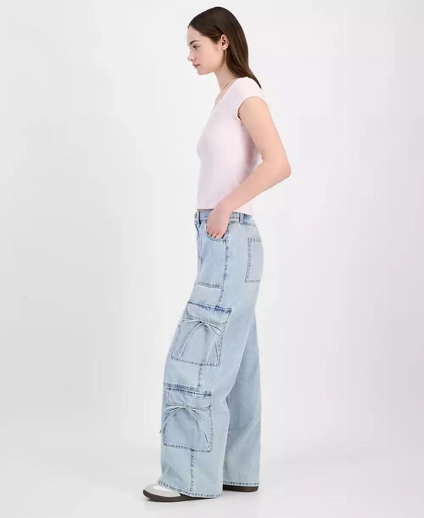 Junior's High-Rise Bow Tie Cargo Jeans – On Sale Now with Up to 40