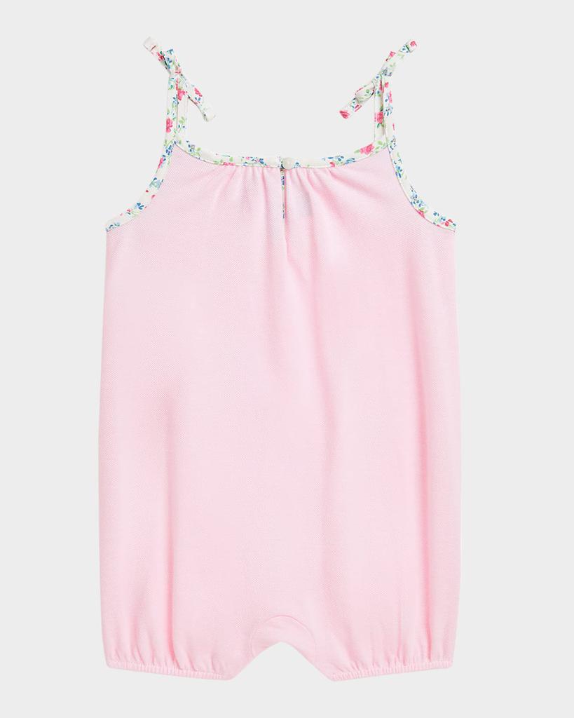 Ralph Lauren Girl's Floral-Trim Romper, Size 3M-24M