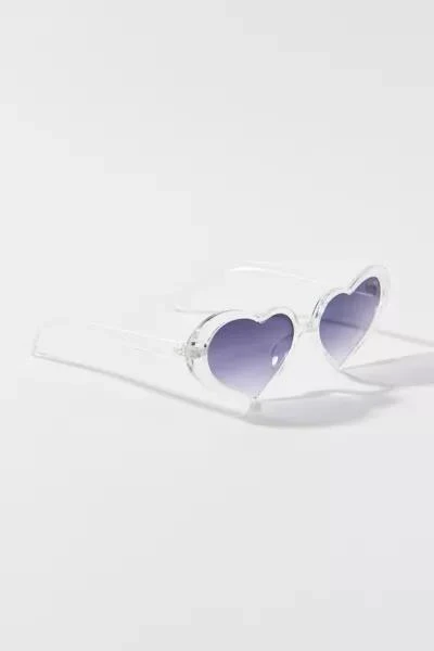Urban Outfitters Amour Clear Plastic Heart Sunglasses 1
