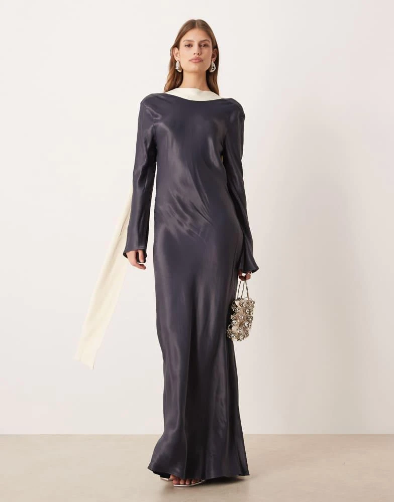 dress with long sheer sleeves Embroidered long sleeve rustic wedding dress 2 US / Off White