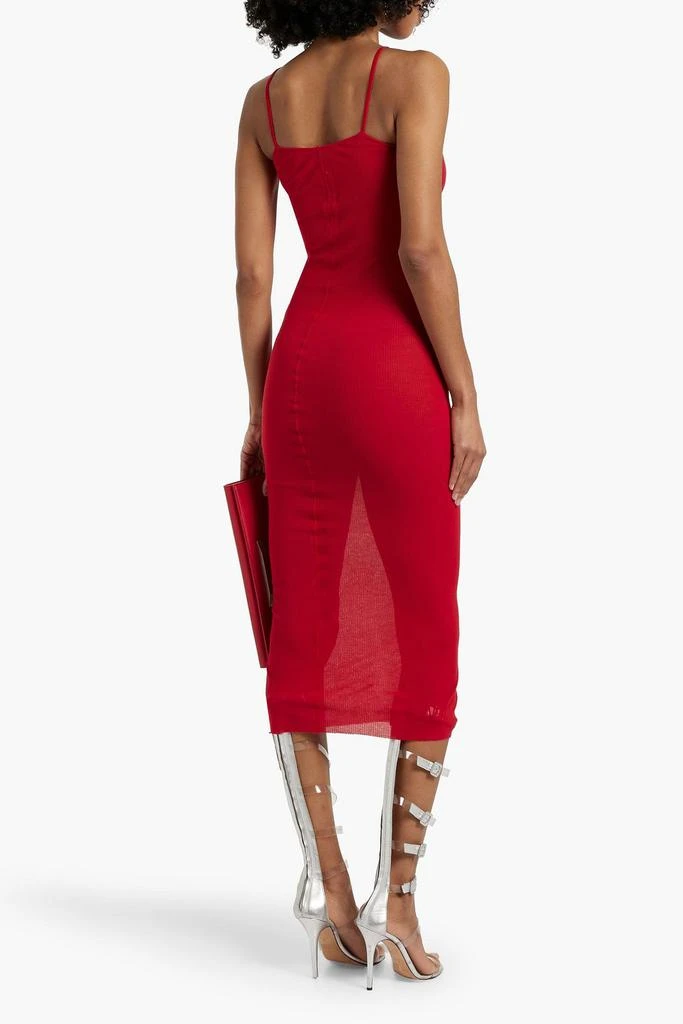 rick owens knit dress Rick Owens Women's Concordians Wool Rib-Knit Maxi Dress - Black