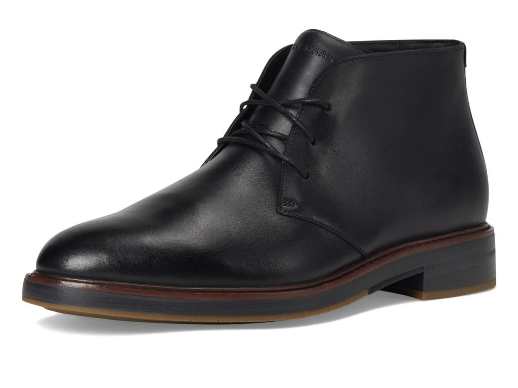 Cole Haan Men\'s Black/Dark Gray Leather Chukka Boots Cole Haan Roundhill Grand Waterproof Chukka Boot (Men  main image 3