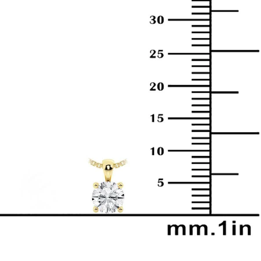 Brilliant Diamond 1/2 Carat Round Lab Grown Diamond Solitaire Pendant in 14K Yellow Gold 3