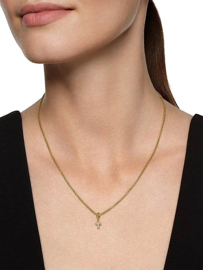 David Yurman Micro Pavé Cross Amulet in 18K Yellow Gold with Diamonds, 8MM 2