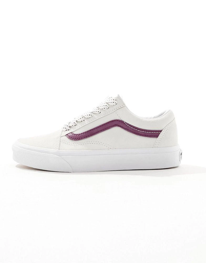 Vans Vans Old Skool trainers in off white and deep purple with lace interest 2
