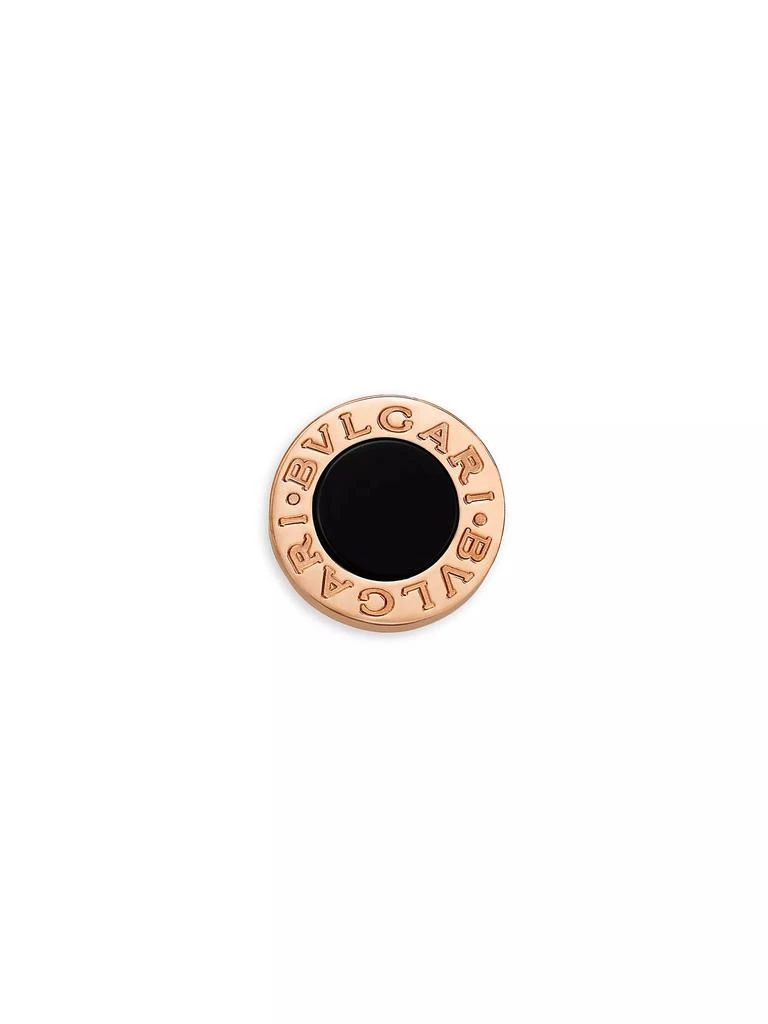 BVLGARI Classic 18K Rose Gold &amp; Onyx Single Round Stud Earring 1