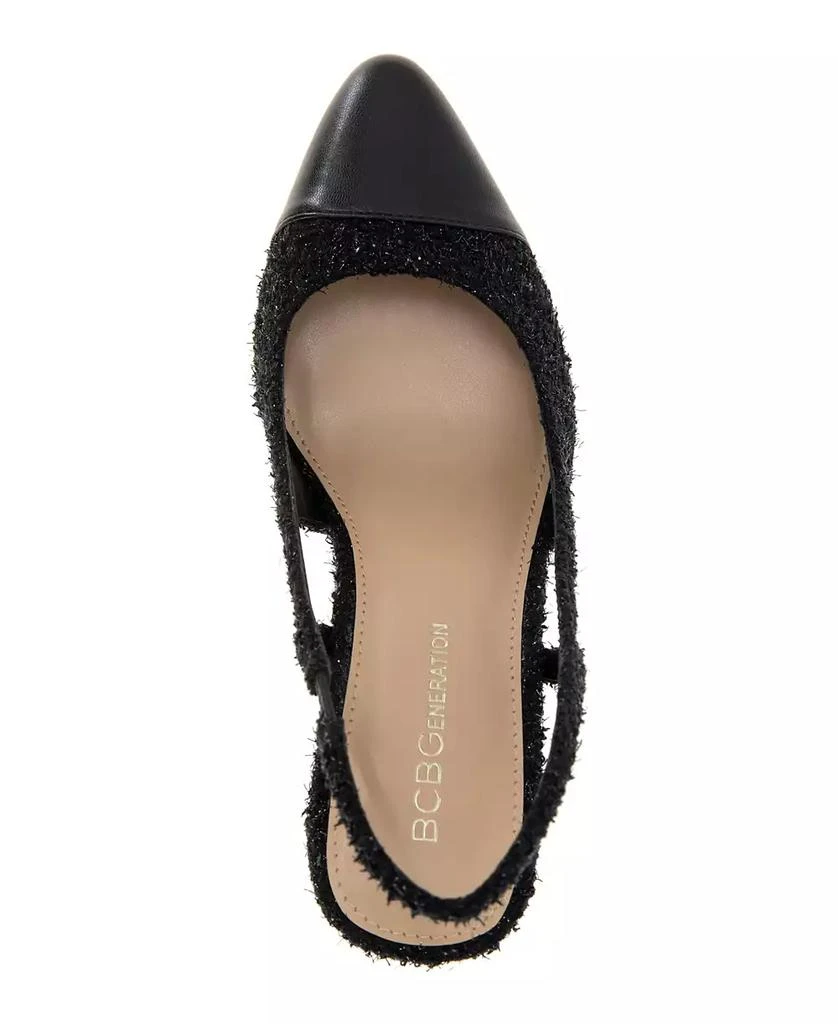 BCBG Women's Darrin Cap Toe Slingback Heeled Pumps 4