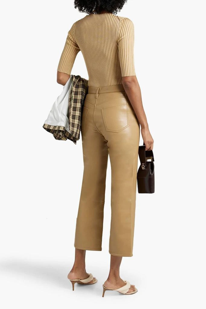 FRAME Le Jane Crop stretch-leather straight-leg pants 3