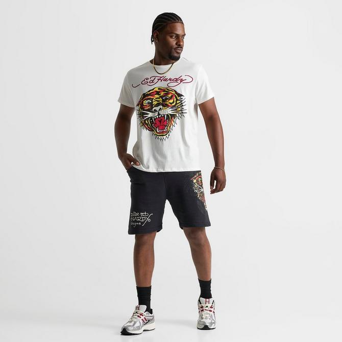 ED HARDY Men's Ed Hardy Tiger Dagger Fleece Shorts