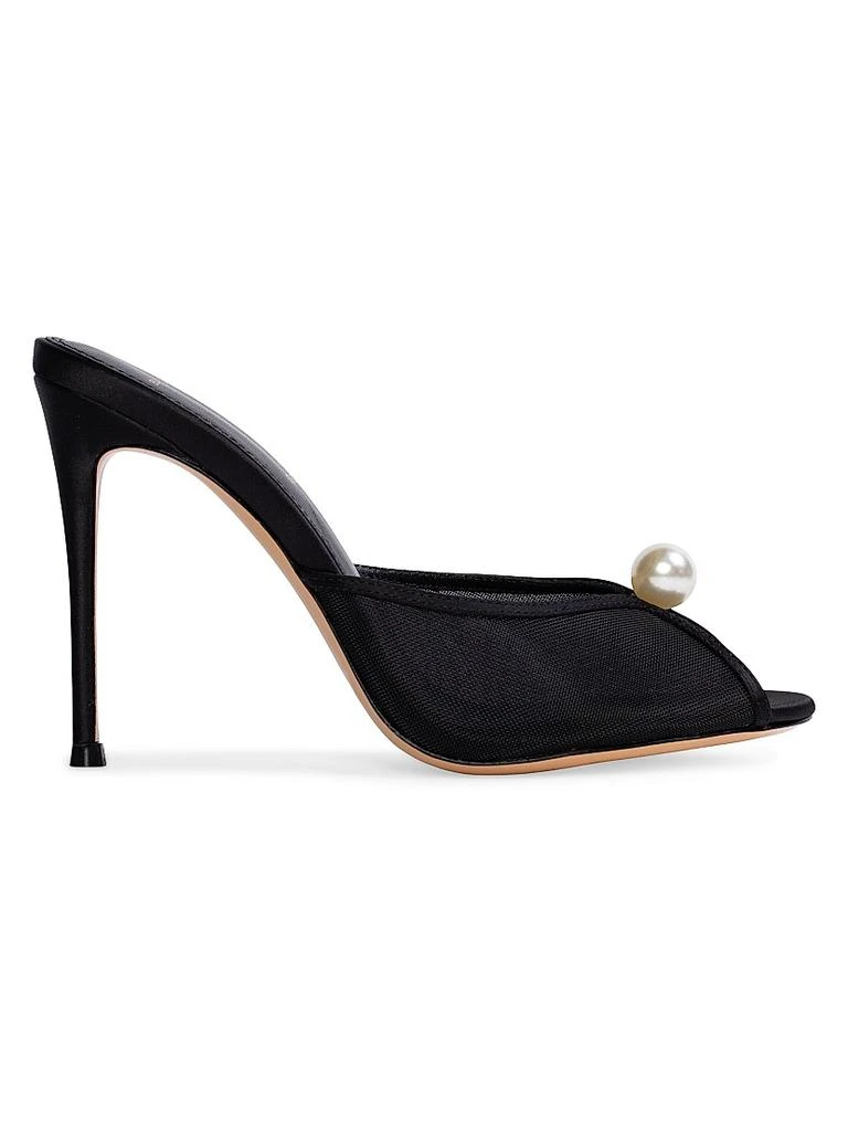 Black Suede Studio Sadie 100MM Satin Sandals 1