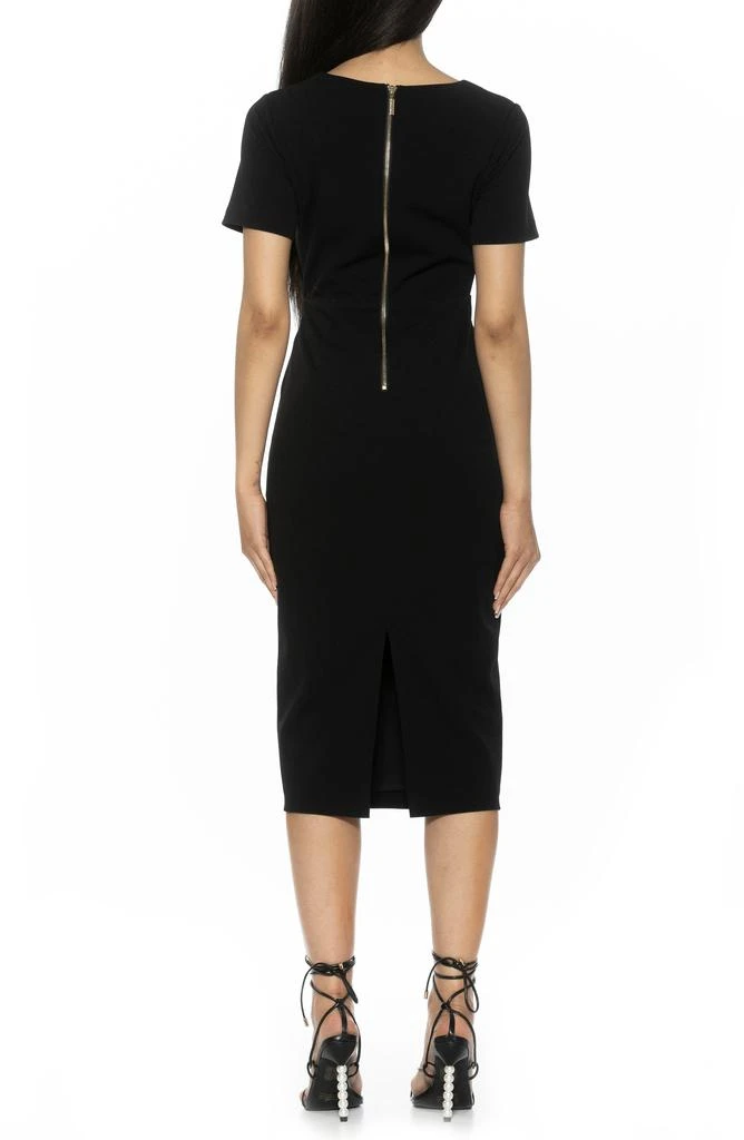 ALEXIA ADMOR Angelica Asymmetric Neck Sheath Midi Dress 2