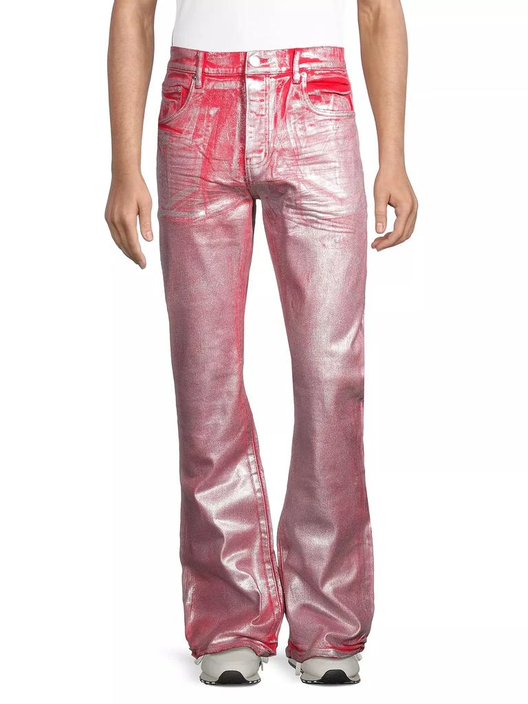 Purple Brand P004 Metallic Foil Flared Jeans 3