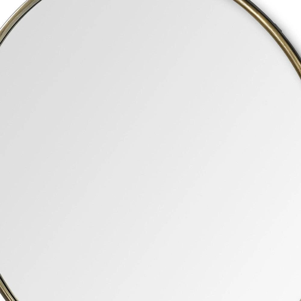 Hivvago 47" Gold Round Metal Framed Accent Mirror 4