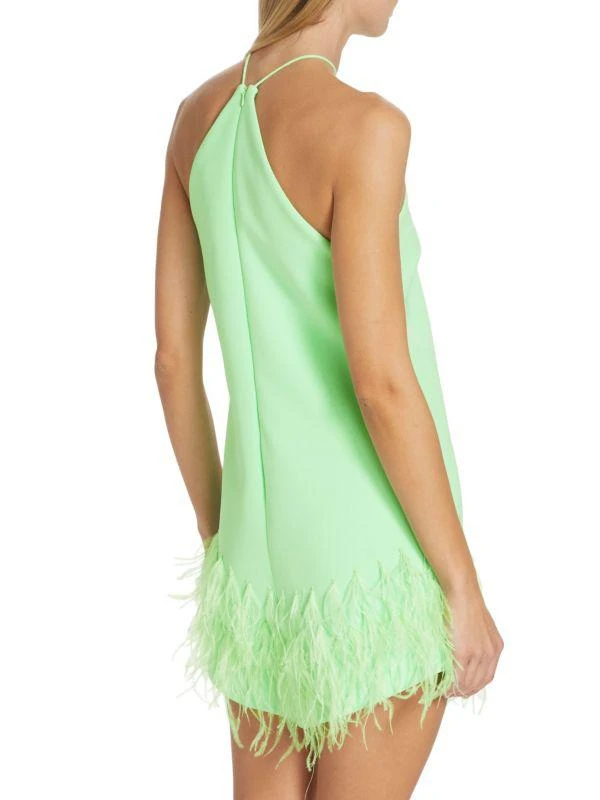 Alexis Bristal Feather-Trim Mini Dress 2