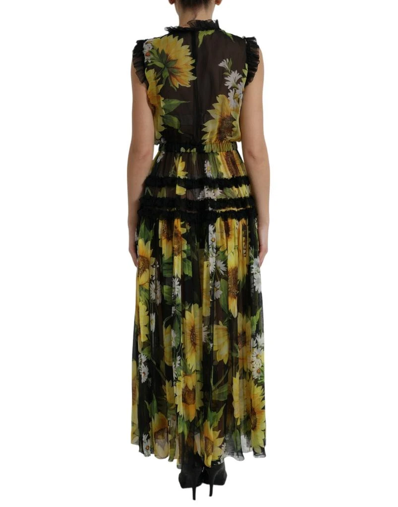 Dolce & Gabbana Elegant Sunflower Silk Maxi Women's Dress 3