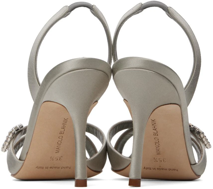 Manolo Blahnik Gray Ramisli Heeled Sandals 2