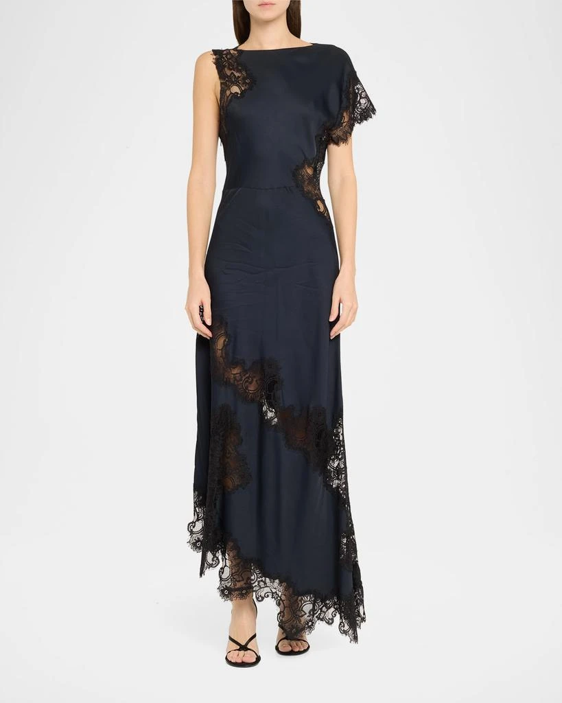 A.L.C. Alessia Satin and Lace Maxi Dress 3