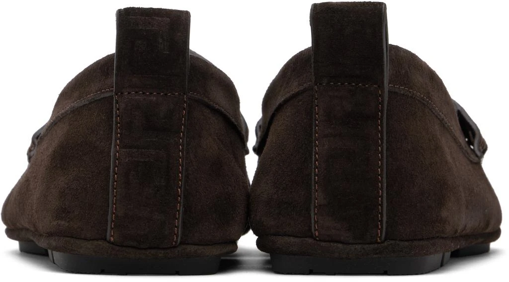 Versace Brown Villa Suede Driver Loafers 2
