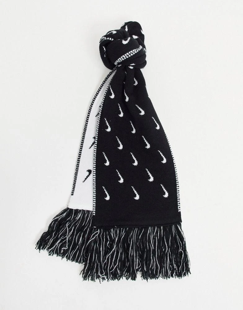 NIKE Nike scarf with all over swoosh print in black 1