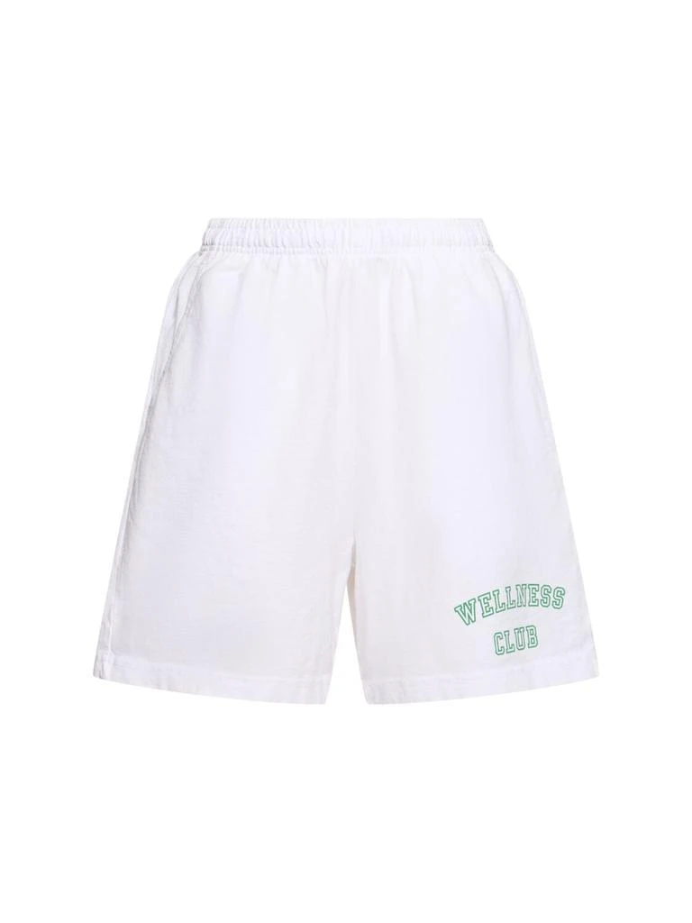 Sporty & Rich Wellness Club Flocked Gym Shorts 1
