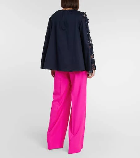Oscar de la Renta Lace-detail cotton blouse 3