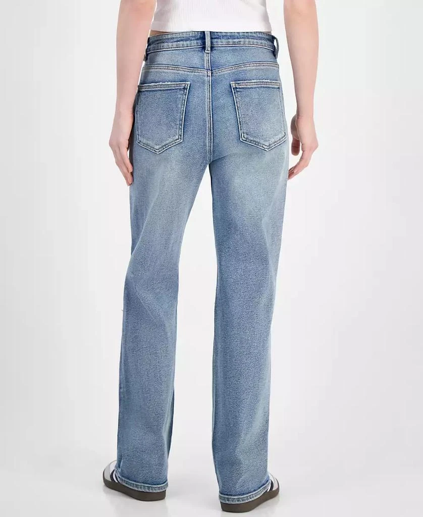 Almost Famous Juniors' Super High Rise Distressed 90s Wide Leg Jeans 4