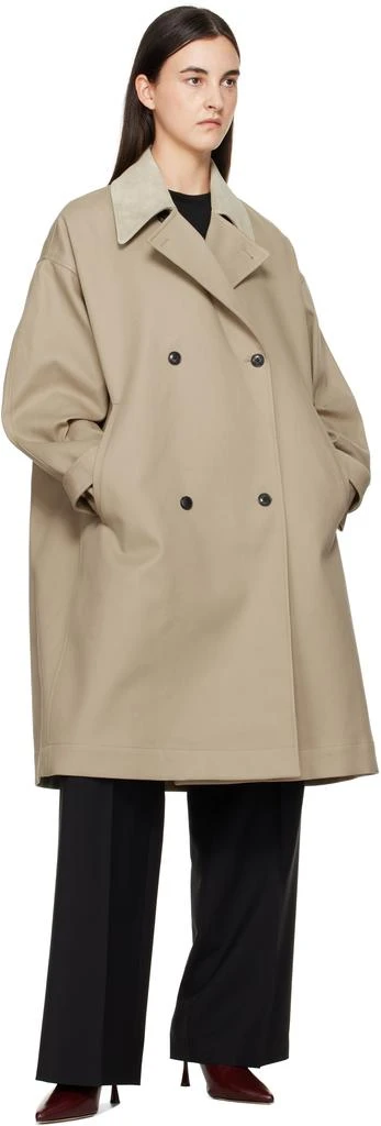 Róhe Beige Suede Collar Garden Trench Coat 4