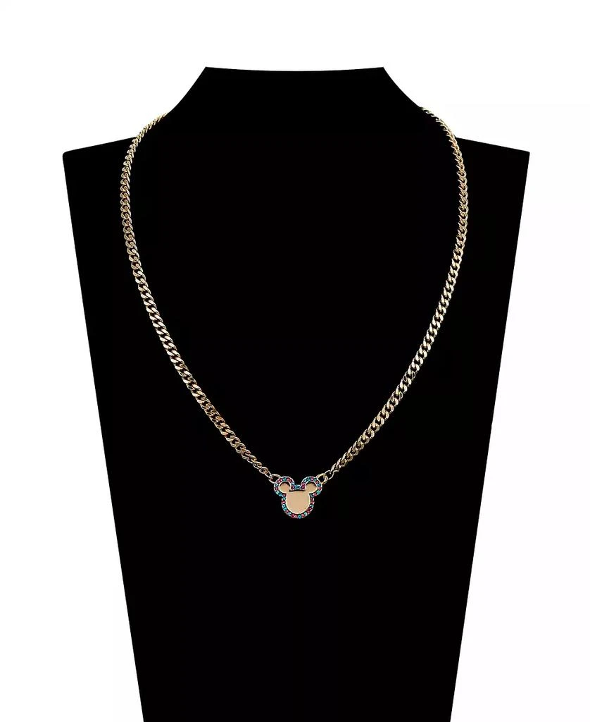 Disney Multi Color Crystal Mickey Mouse Curb Necklace and Hoop Earring Set 6