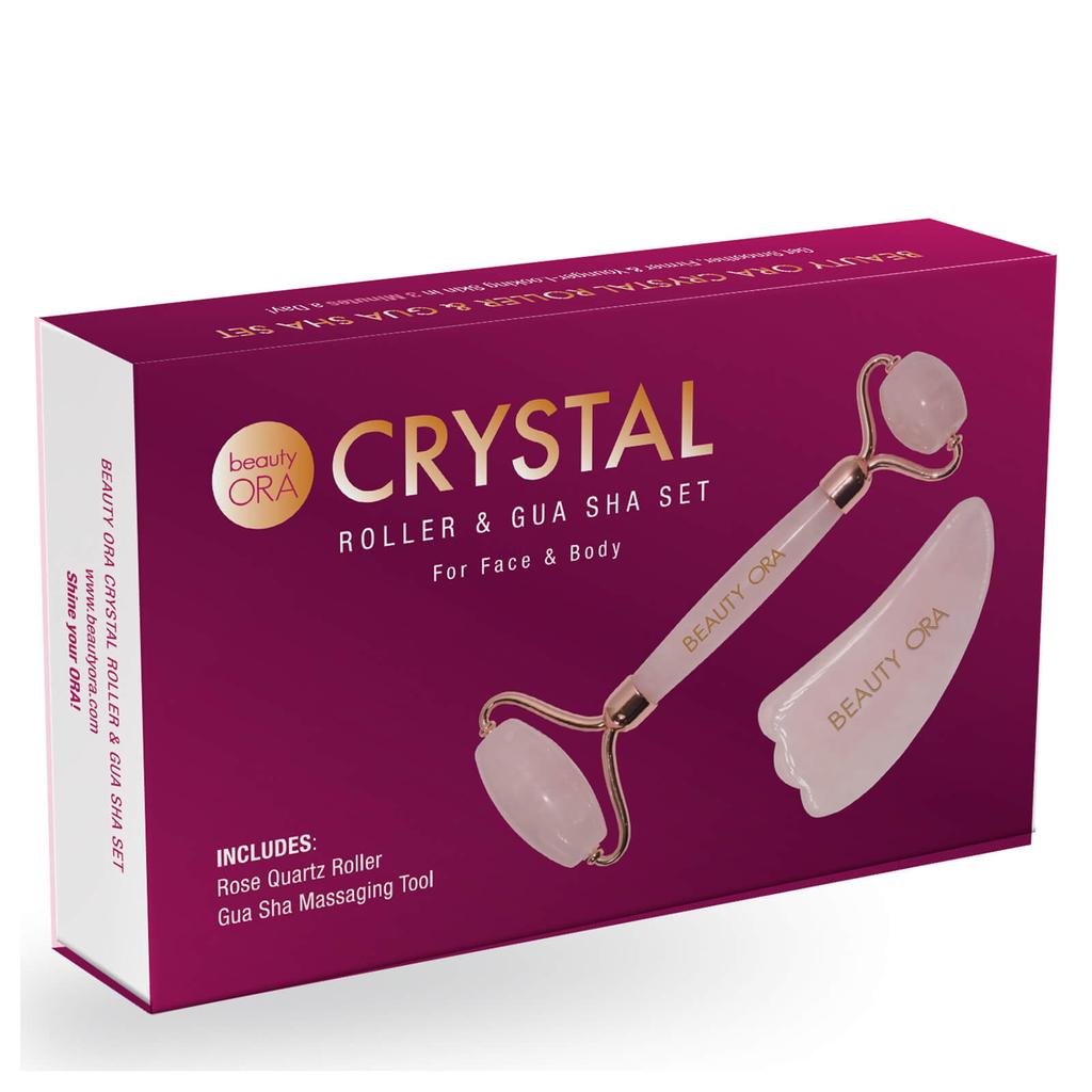 Beauty ORA Beauty ORA Crystal Roller and Gua Sha Set for Face and Body - Rose Quartz
