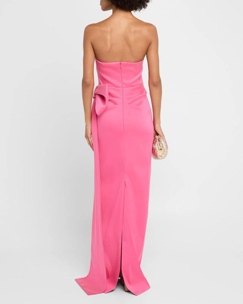 Teri Jon Strapless Draped Bow Mikado Column Gown 3